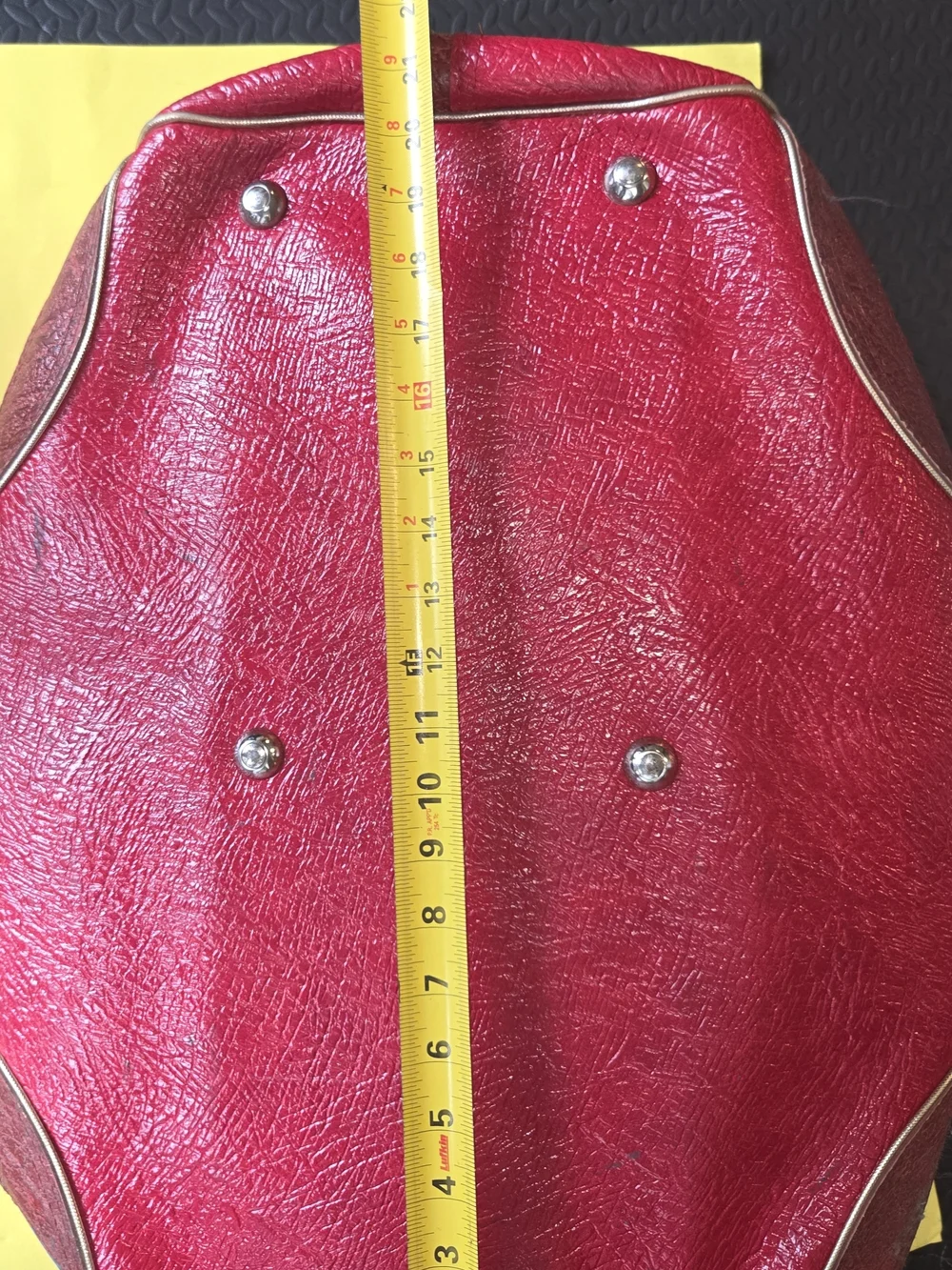 Vintage MacGregor Pebbled Red Leather Travel Duffel Bag (Made in USA)